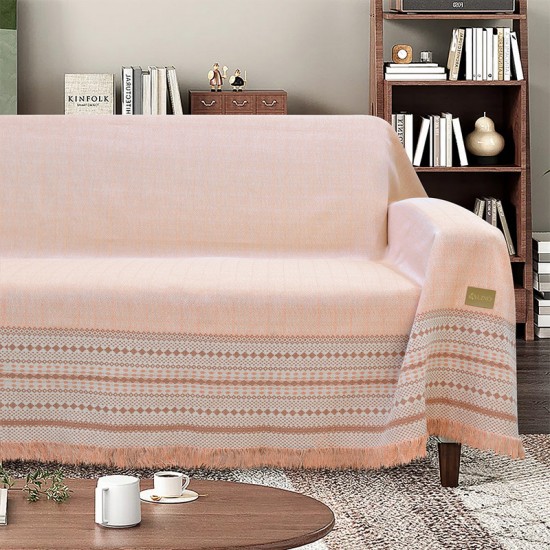 Ριχτάρι Τριθέσιου Bohho Salmon Chenille Lino (180x300) 1Τεμ