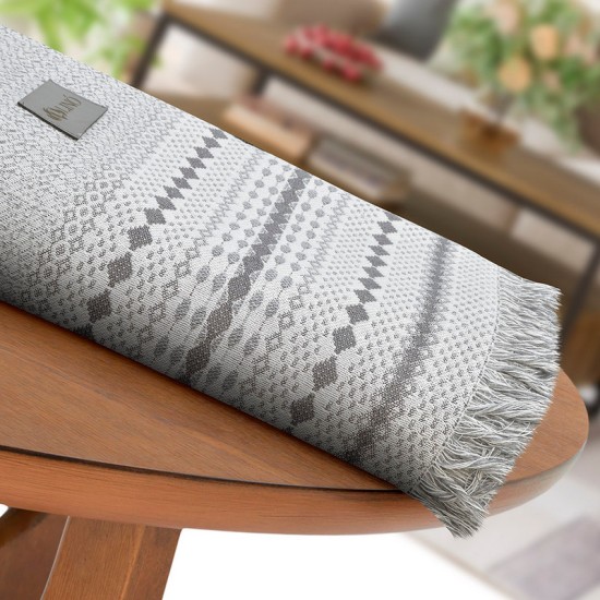 Ριχτάρι Διθέσιου Bohho Dark Grey Chenille Lino (180x250) 1Τεμ