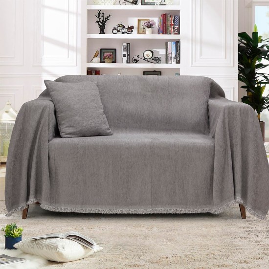 Ριχτάρι Τριθέσιου Valio Grey Chenille Lino (180x300) 1Τεμ