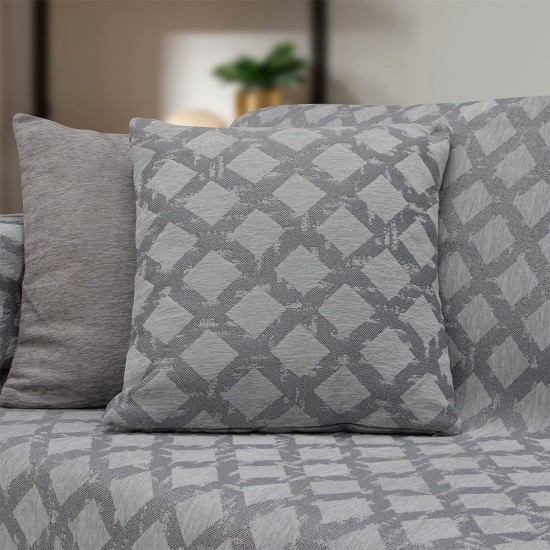 Ριχτάρι Τριθέσιου Milto Grey Chenille Lino (180x300) 1Τεμ