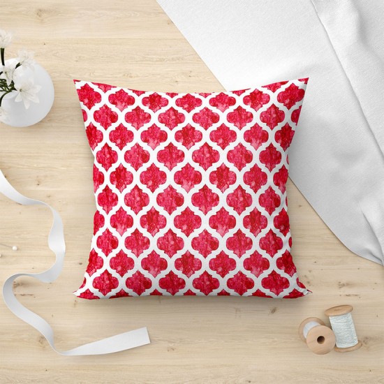 Διακοσμητική Μαξιλαροθήκη Cell 401 Red Lino (45x45) 1Τεμ