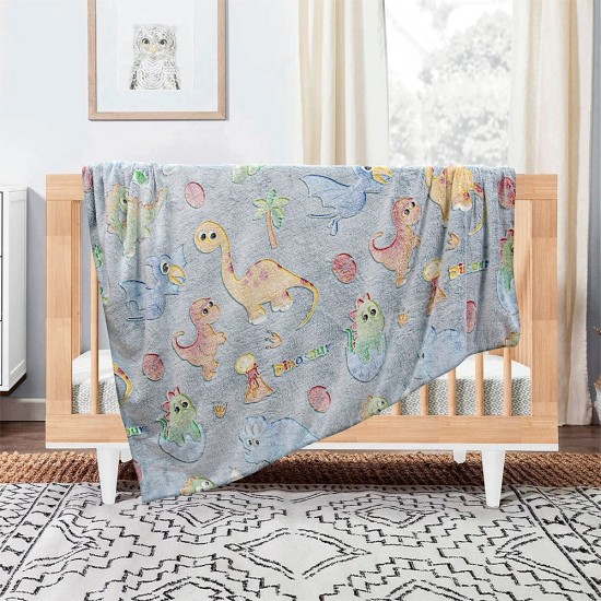 Κουβέρτα Fleece Βρεφική Φωσφοριζέ Κούνιας Volcano Grey -Ciel Lino (110x150) 1Τεμ