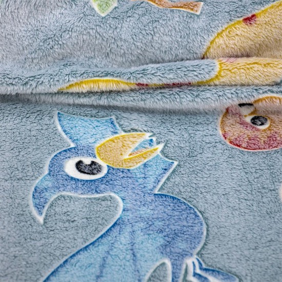 Κουβέρτα Fleece Βρεφική Φωσφοριζέ Κούνιας Volcano Grey -Ciel Lino (110x150) 1Τεμ