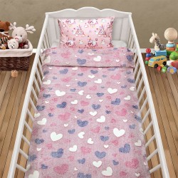 Κουβέρτα Fleece Βρεφική Φωσφοριζέ Κούνιας Herz Pink Lino (110x150) 1Τεμ