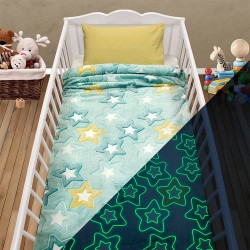 Κουβέρτα Fleece Βρεφική Φωσφοριζέ Κούνιας Ster Mint Lino (110x150) 1Τεμ