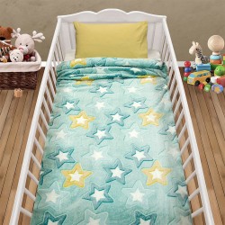 Κουβέρτα Fleece Βρεφική Φωσφοριζέ Κούνιας Ster Mint Lino (110x150) 1Τεμ
