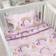 Σεντόνια Βρεφικά Κούνιας Σετ Rainbow Gallop Pink Cotton Lino (120x180) 3Τεμ