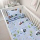 Σεντόνια Βρεφικά Κούνιας Σετ Forest Express Petrol Cotton Lino (120x180) 3Τεμ
