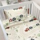 Σεντόνια Βρεφικά Κούνιας Σετ Forest Express Green Cotton Lino (120x180) 3Τεμ