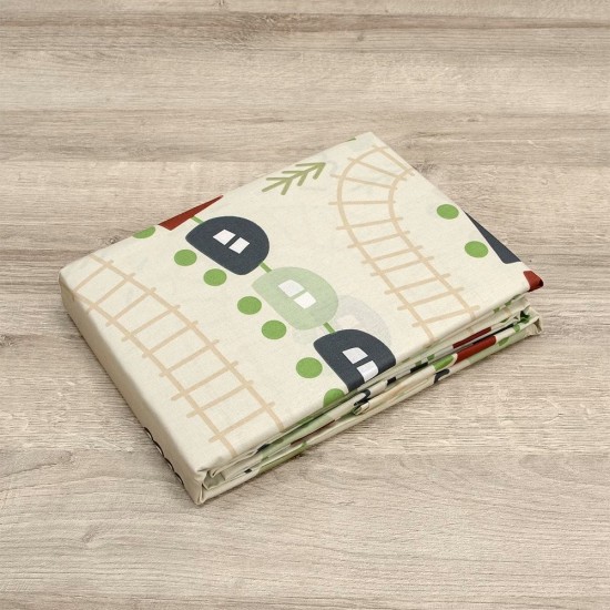 Σεντόνια Βρεφικά Κούνιας Σετ Forest Express Green Cotton Lino (120x180) 3Τεμ