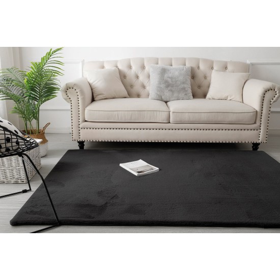 Χαλί Doux Black Rabbit Fur Lino (133x190) 1Τεμ