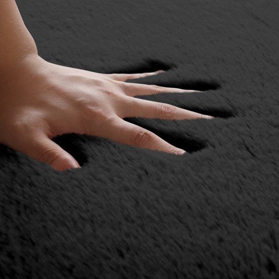 Χαλί Doux Black Rabbit Fur Lino (133x190) 1Τεμ