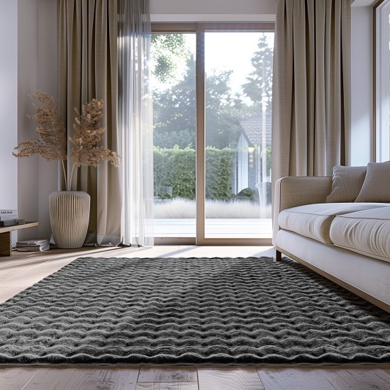 Χαλί Doux D.Grey 3D Rabbit Fur Lino (160x230) 1Τεμ