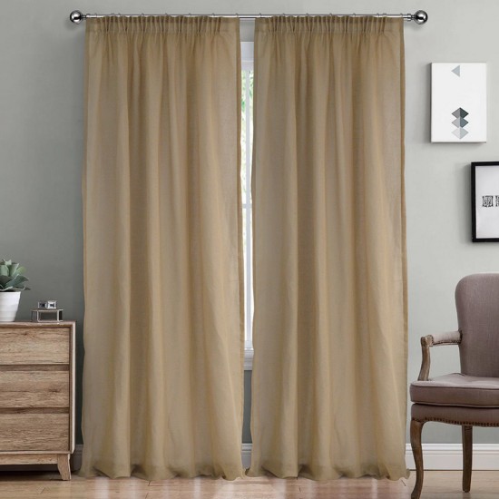 Κουρτίνα Με Τρέσα Line 106 Camel Γάζα Lino (145x295) 1Τεμ