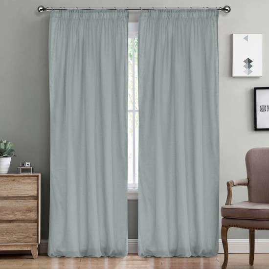 Κουρτίνα Με Τρέσα Line 802 Grey-Blue Γάζα Lino (145x295) 1Τεμ
