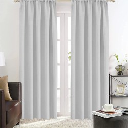 Κουρτίνα Με Τρέσα Emb Basko L.Grey Lino (150x240) 1Τεμ