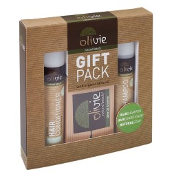 Σετ Δώρου Απαλό Σαμπουάν & Μαλακτική Κρέμα Μαλλιών & Σαπούνι ελαιόλαδου Με οργανικό ελαιόλαδο Olivie 3Τεμ
