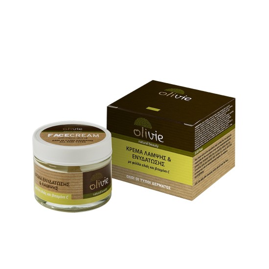 Λάμψη & Ενυδάτωση Κρέμα Ημέρας Face Cream Με Οργανικό Ελαιόλαδο ΕΚΧΥΛΙΣΜΑ ΦYΛΛΑ ΕΛΙAΣ ΚΑΙ ΒΙΤΑΜIΝΗ C Olivie 1Τεμ