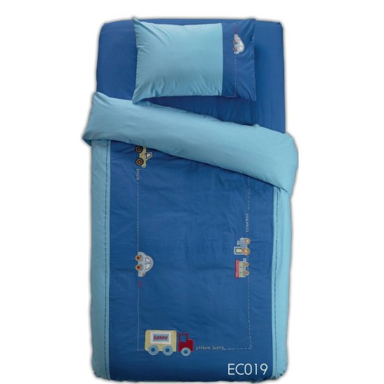 Παπλωματοθήκη Ημίδιπλη Σετ EC019 Με Κέντημα Cotton Palamaiki (170x250) 2Τεμ