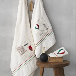 Πετσέτες Σετ Bath Towels 10/80 Με Κέντημα Cotton Palamaiki 3Τεμ