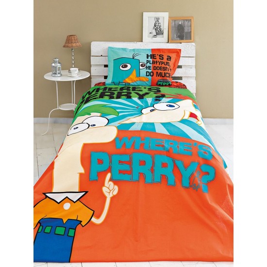 Παπλωματοθήκη Παιδική Μονή Σετ Disney Phineas & Ferb Cotton Palamaiki (170x250) 2Τεμ