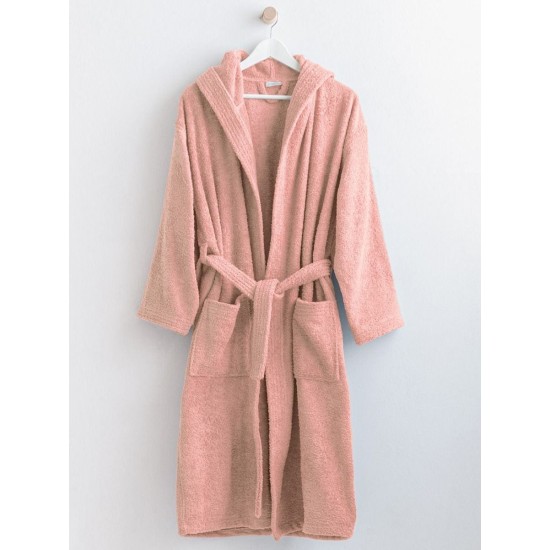 Μπουρνούζι Με Κουκούλα Bathrobes Classic Salmon Cotton Palamaiki 1Τεμ