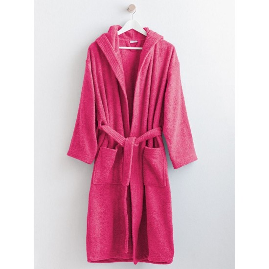 Μπουρνούζι Με Κουκούλα Bathrobes Classic Fuchsia Cotton Palamaiki 1Τεμ