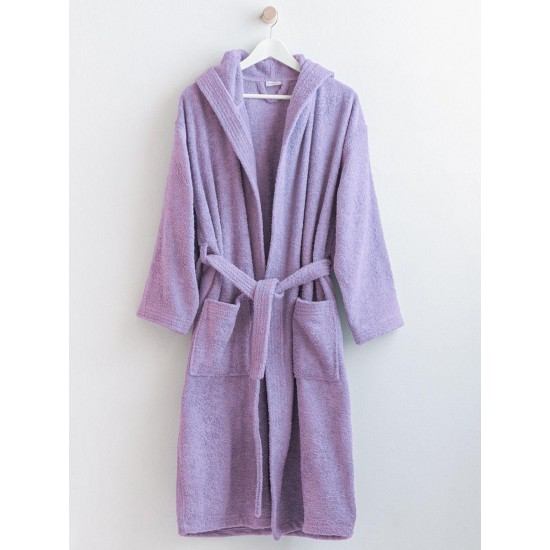 Μπουρνούζι Με Κουκούλα Bathrobes Classic Lavander Cotton Palamaiki 1Τεμ