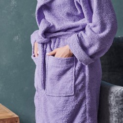 Μπουρνούζι Με Κουκούλα Bathrobes Classic Lavander Cotton Palamaiki 1Τεμ