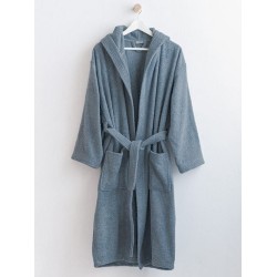 Μπουρνούζι Με Κουκούλα Bathrobes Classic Denim Cotton Palamaiki 1Τεμ