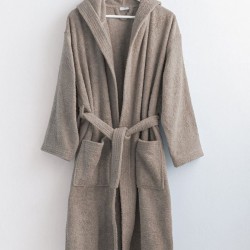 Μπουρνούζι Με Κουκούλα Bathrobes Classic Grey Cotton Palamaiki 1Τεμ