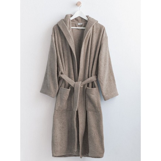 Μπουρνούζι Με Κουκούλα Bathrobes Classic Grey Cotton Palamaiki 1Τεμ