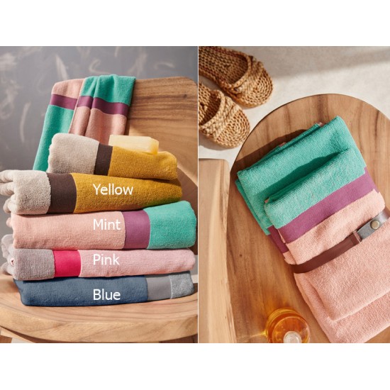 Πετσέτες Σετ Towels Jacquard Fandago Νηματοβαφή Cotton Palamaiki 2Τεμ