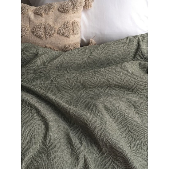 Κουβέρτα Καλοκαιρινή Υπέρδιπλη Blankets Jude Khaki Jacquard Palamaiki (230x260) 1Τεμ