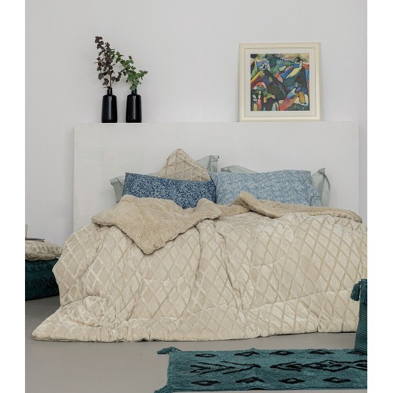Διακοσμητική Μαξιλαροθήκη Comforter Embbossed Nadine 2 Cream Palamaiki (50x50) 1Τεμ