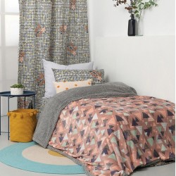 Κουβερτοπάπλωμα Με Sherpa Μονό Comforter Flannel Blake Pink Palamaiki (160x220) 1Τεμ