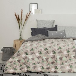 Κουβέρτα Fleece Με Sherpa Φωσφοριζέ Υπέρδιπλη Comforter Flannel Blake Grey Palamaiki (220x240) 1Τεμ