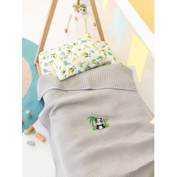 Κουβέρτα Πικέ Με Κέντημα Κούνιας Baby Blankets Candy Fog Cotton Palamaiki (100x150) 1Τεμ