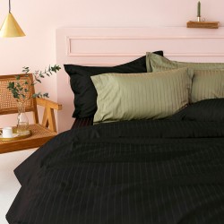 Σεντόνια Υπέρδιπλα Σετ Sateen Riga Black 300TC Cotton Palamaiki (240x270) 4Τεμ