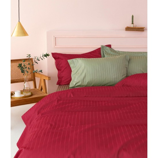 Μαξιλαροθήκες Σετ Sateen Riga Bordeaux 300TC Cotton Palamaiki (50x75) 2Τεμ