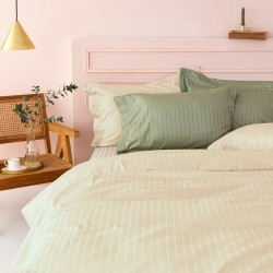 Σεντόνια Υπέρδιπλα Σετ Sateen Riga Cream 300TC Cotton Palamaiki (240x270) 4Τεμ