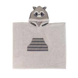 Πόντζο Παιδικό Baby Bathroom Racoon Digital Print Cotton Palamaiki (70x120) 1Τεμ
