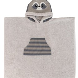 Πόντζο Παιδικό Baby Bathroom Racoon Digital Print Cotton Palamaiki (70x120) 1Τεμ