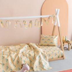 Σεντόνια Φανελένια Μονά Σετ Floufi Collection FF102 Cotton Palamaiki (110x200+32 )Με Λάστιχο 3Τεμ