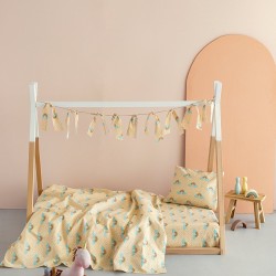 Σεντόνια Φανελένια Μονά Σετ Floufi Collection FF102 Cotton Palamaiki (110x200+32 )Με Λάστιχο 3Τεμ