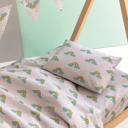 Σεντόνια Φανελένια Μονά Σετ Floufi Collection FF103 Cotton Palamaiki (110x200+32 )Με Λάστιχο 3Τεμ