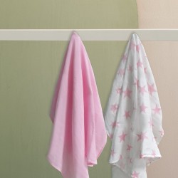 Πάνες Αγκαλιάς Σετ NB0143 Girl Cotton Palamaiki (75x75) 2Τεμ