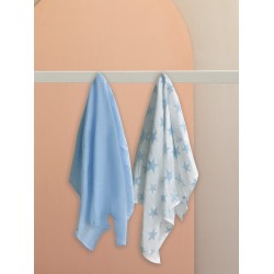 Πάνες Αγκαλιάς Σετ NB0143 Boy Cotton Palamaiki (75x75) 2Τεμ