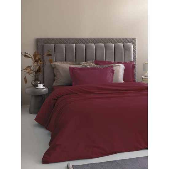 Πανωσέντονο King Size Posh Bordeaux 300TC Satin Cotton Palamaiki (285x270) 1Τεμ