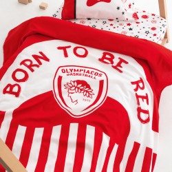 Σεντόνια Βρεφικά Κούνιας Σετ Olympiakos BC8 Official Team Licenced Palamaiki (70x170+15 )Με Λάστιχο 3Τεμ
